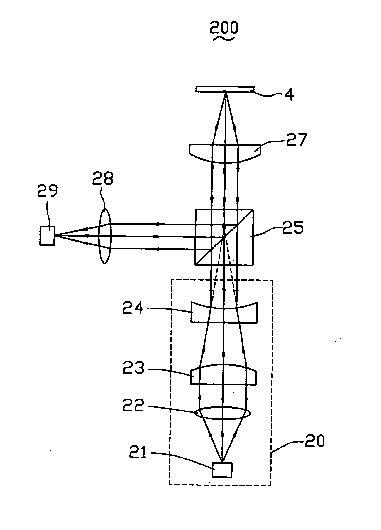 Optical system for collimating elliptical light beam and optical device using the same