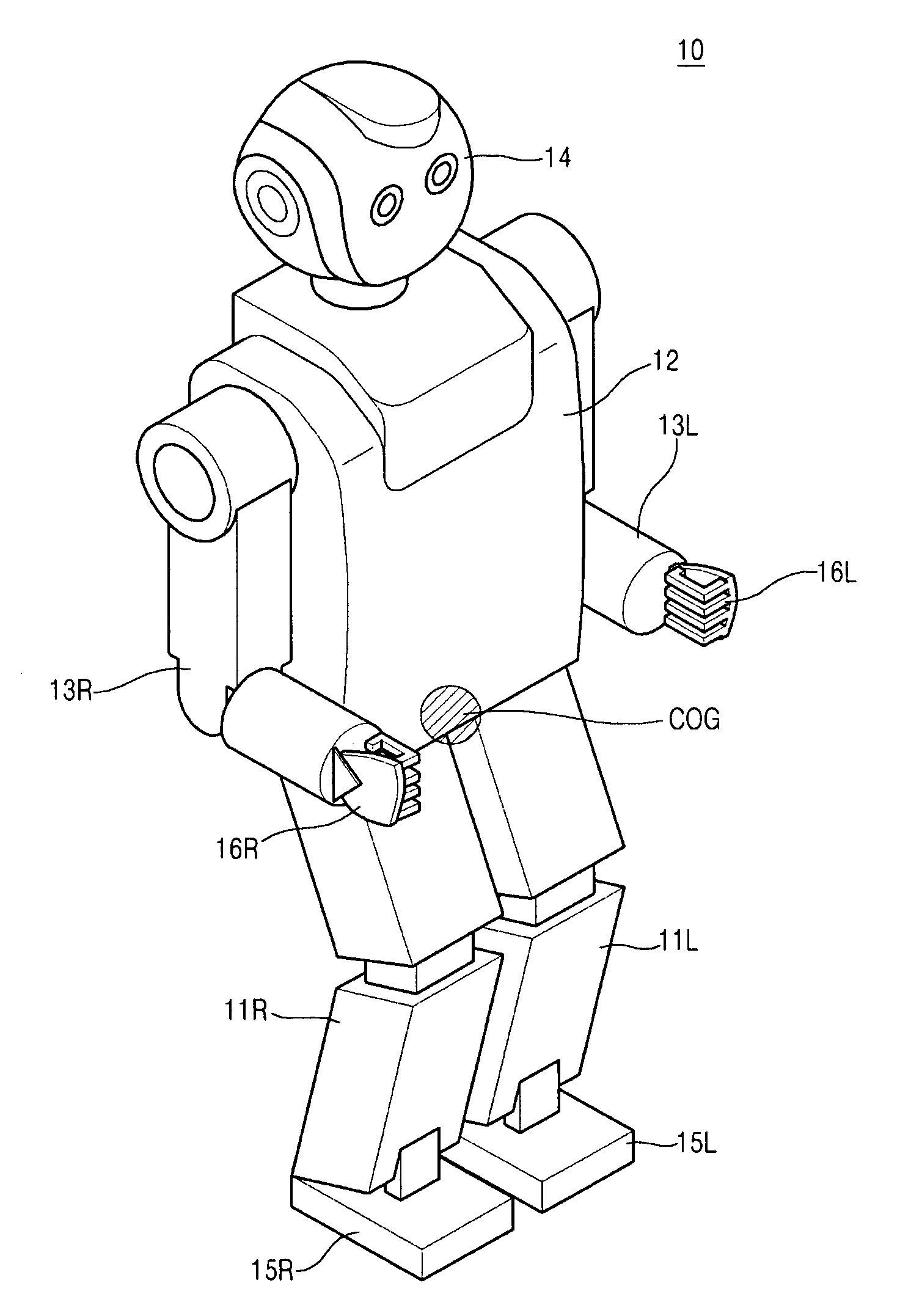 Robot and method of controlling balance thereof