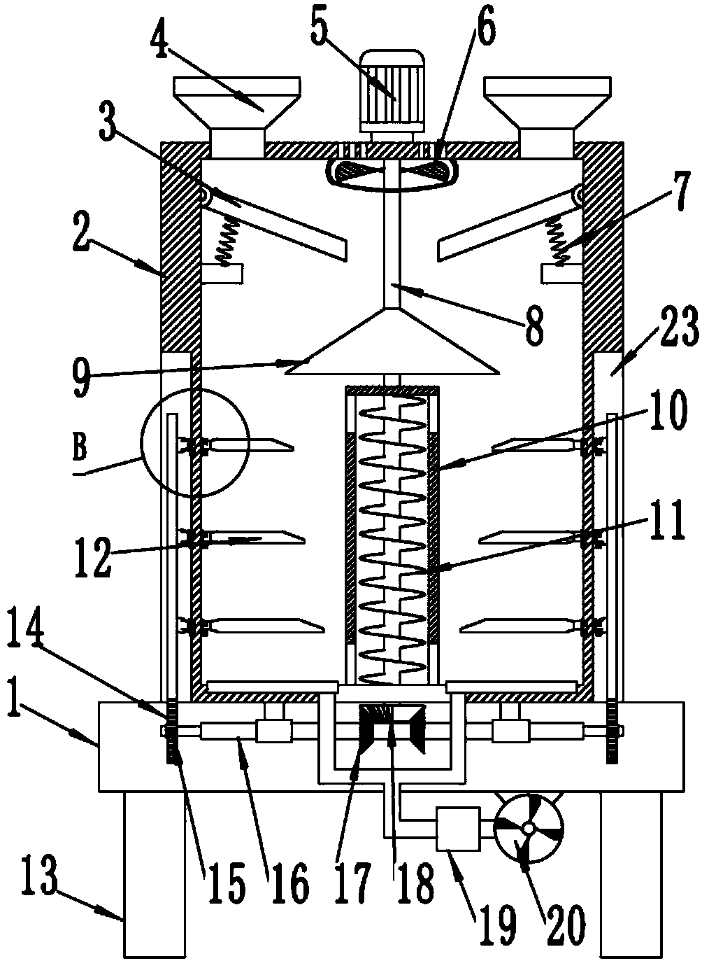 Efficient drying device for cereals