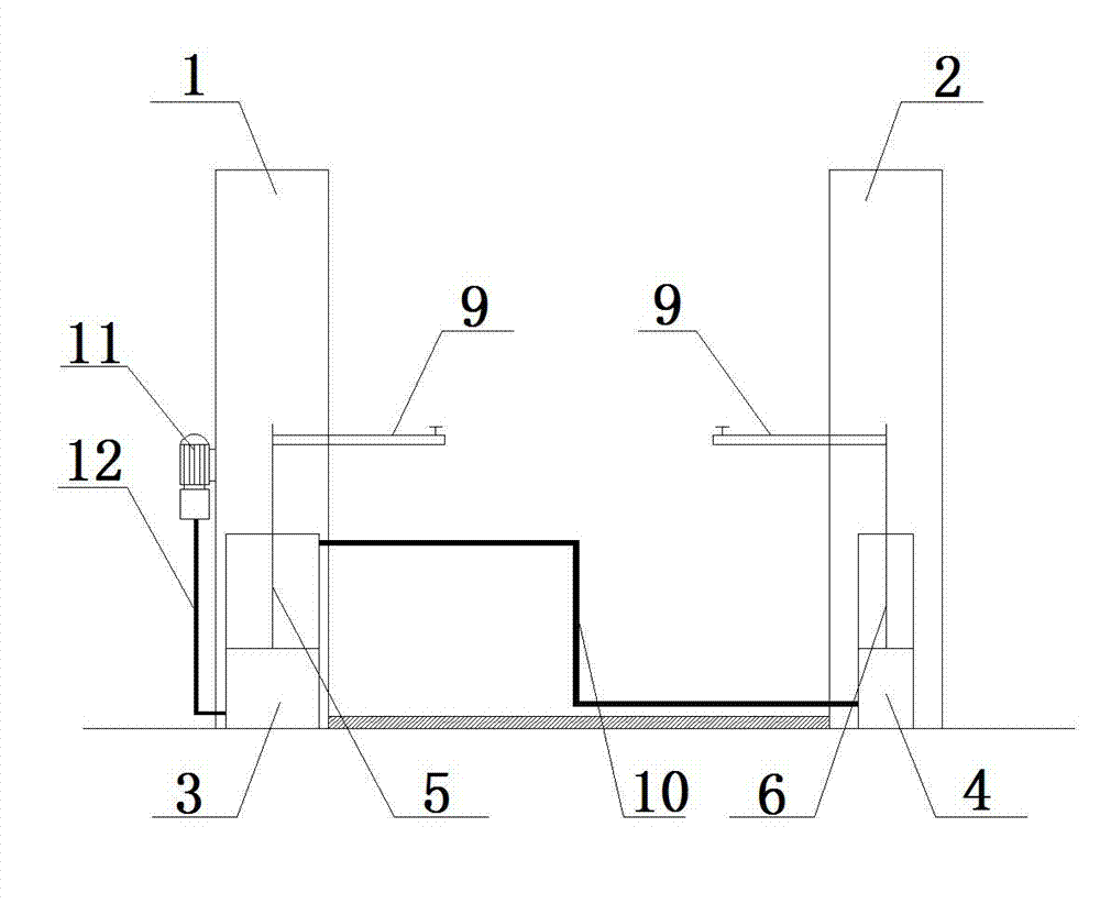 Double-column hydraulic automobile elevator free of balancing of steel wire rope