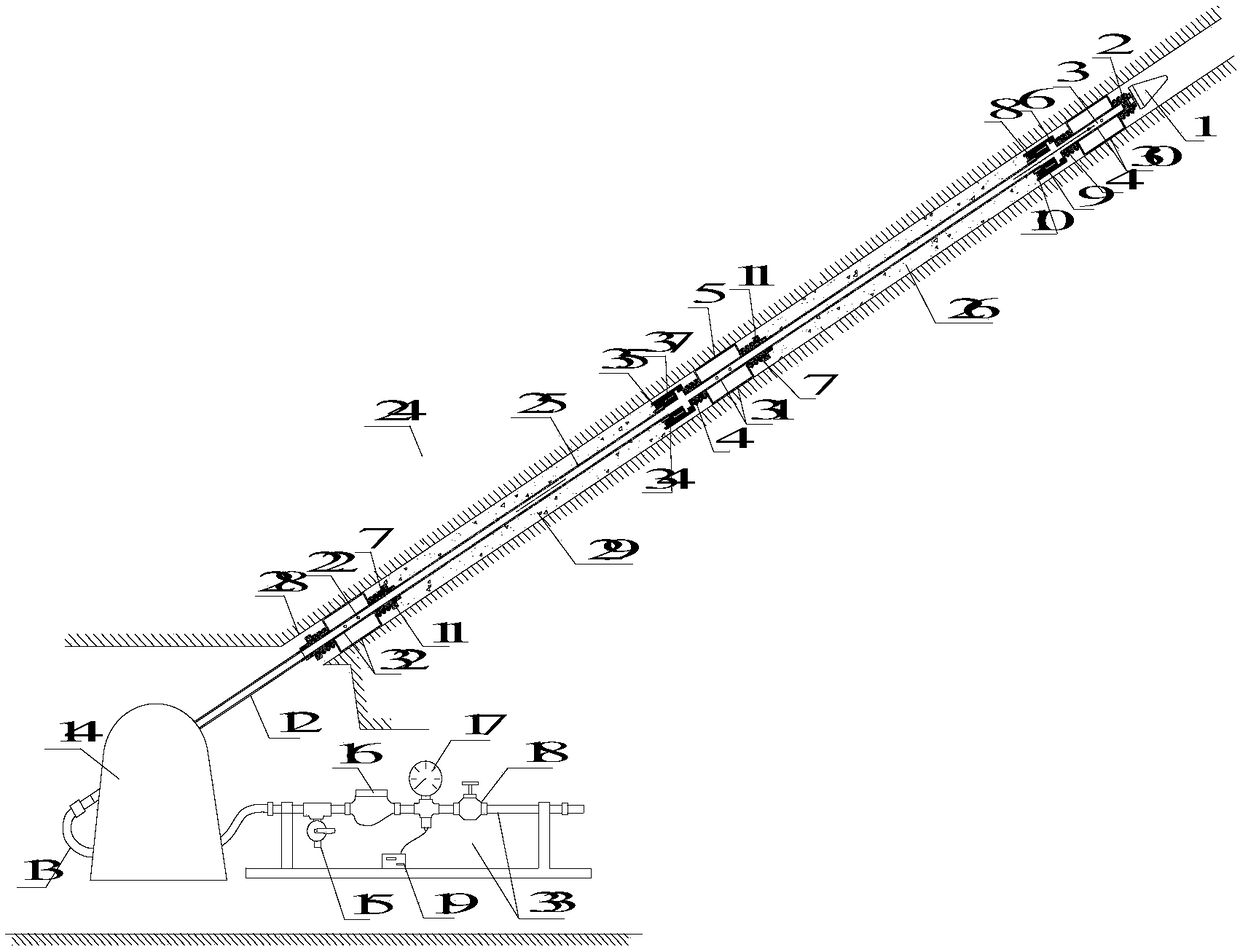 Borehole fissure permeability sectional pressure-regulating type observation method