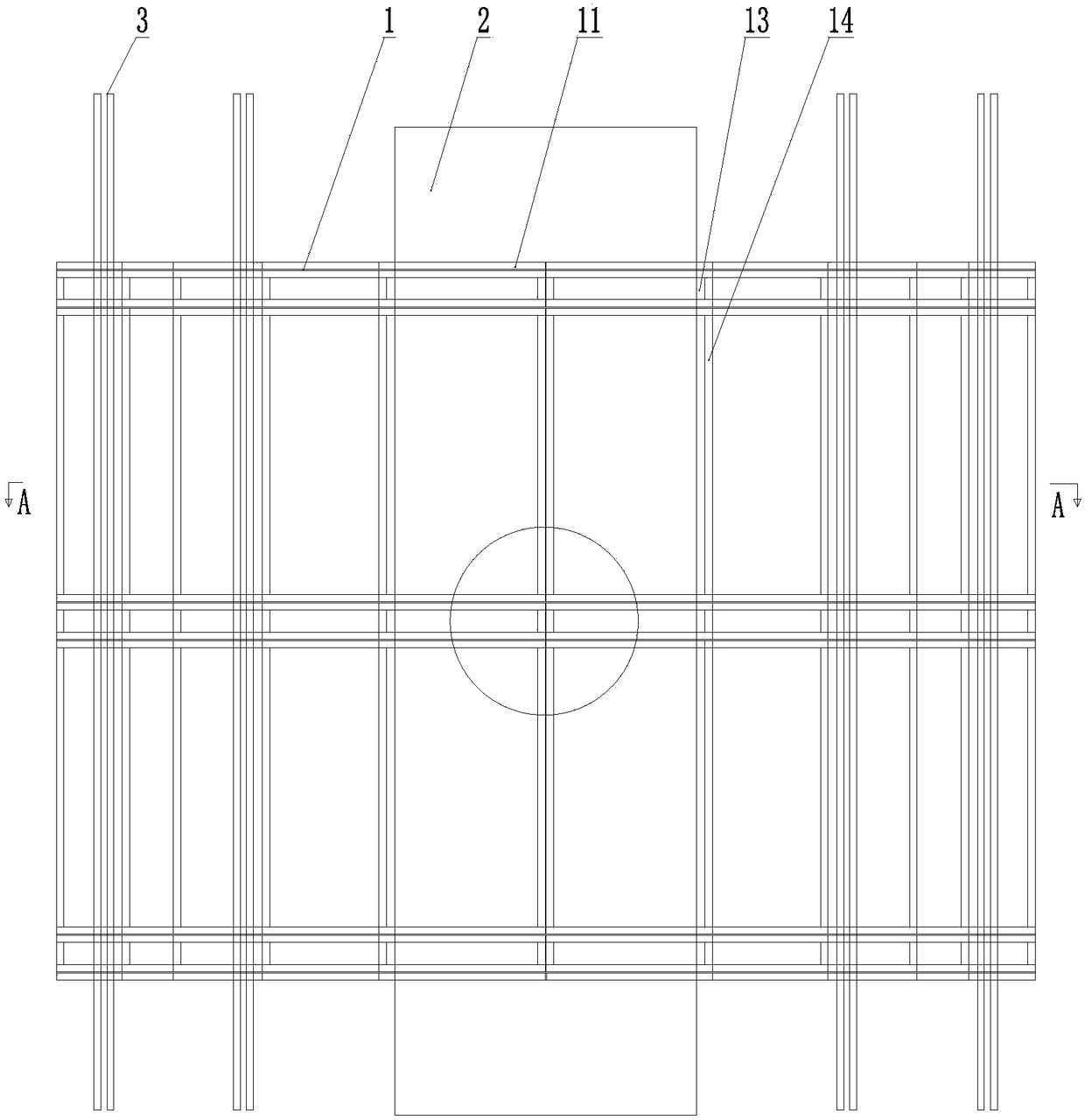 A method of manufacturing a supporting platform for a distribution machine based on a climbing formwork platform