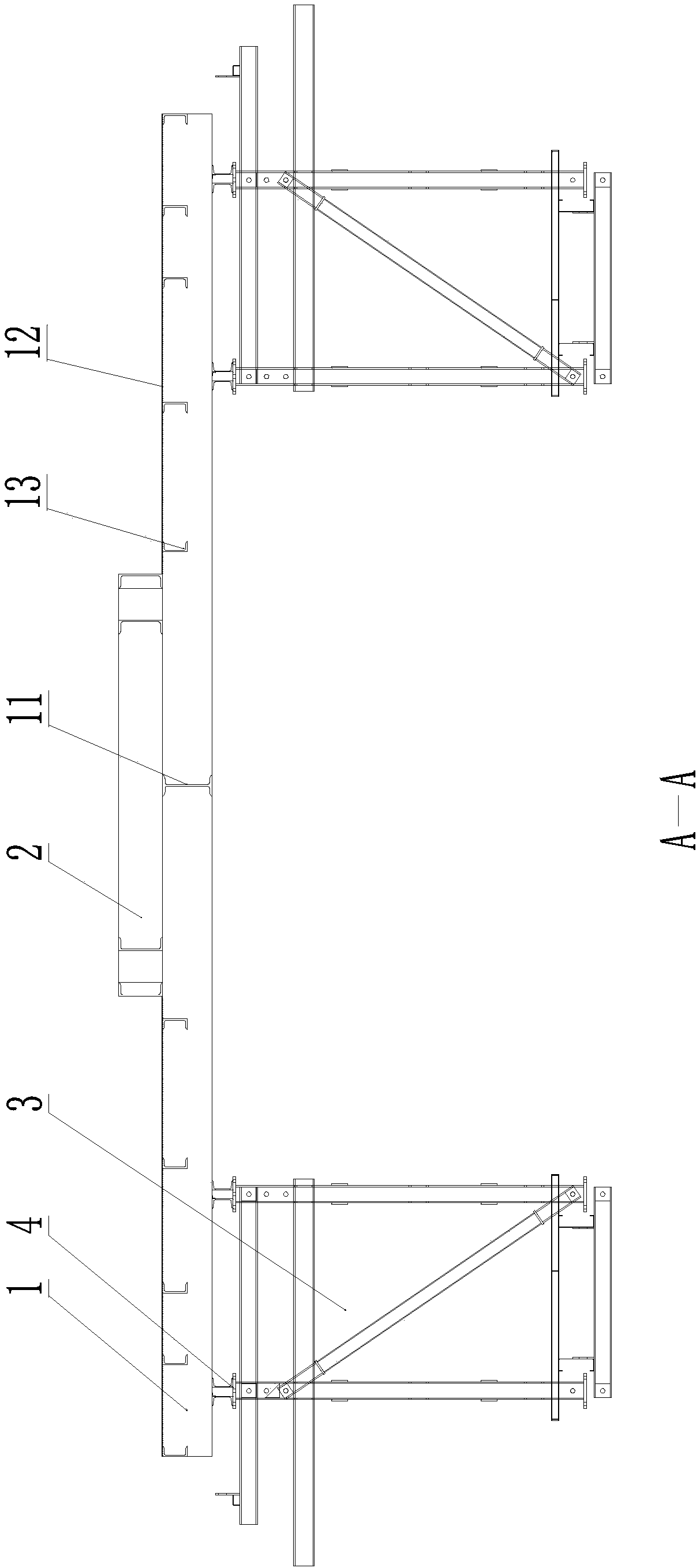 A method of manufacturing a supporting platform for a distribution machine based on a climbing formwork platform