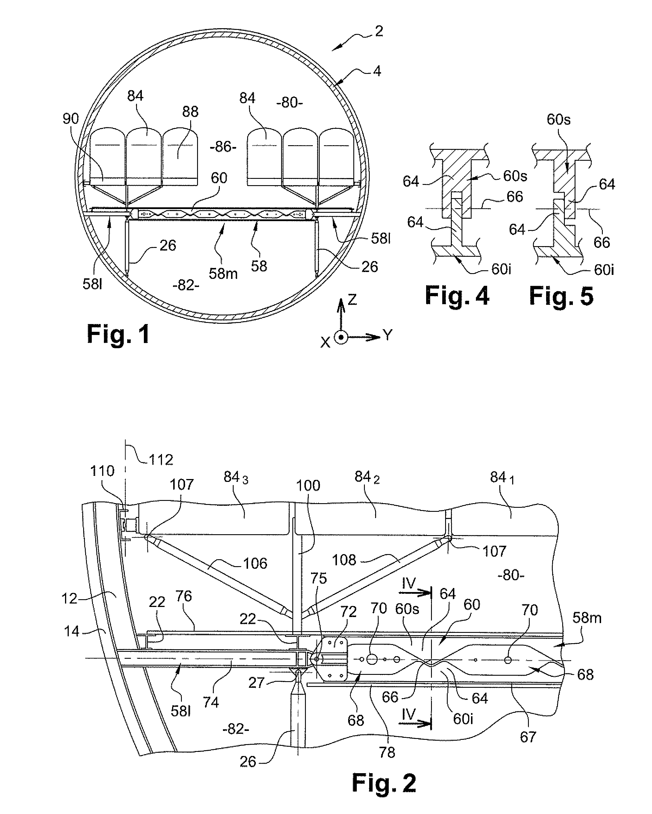 Aircraft floor of optimized compactness