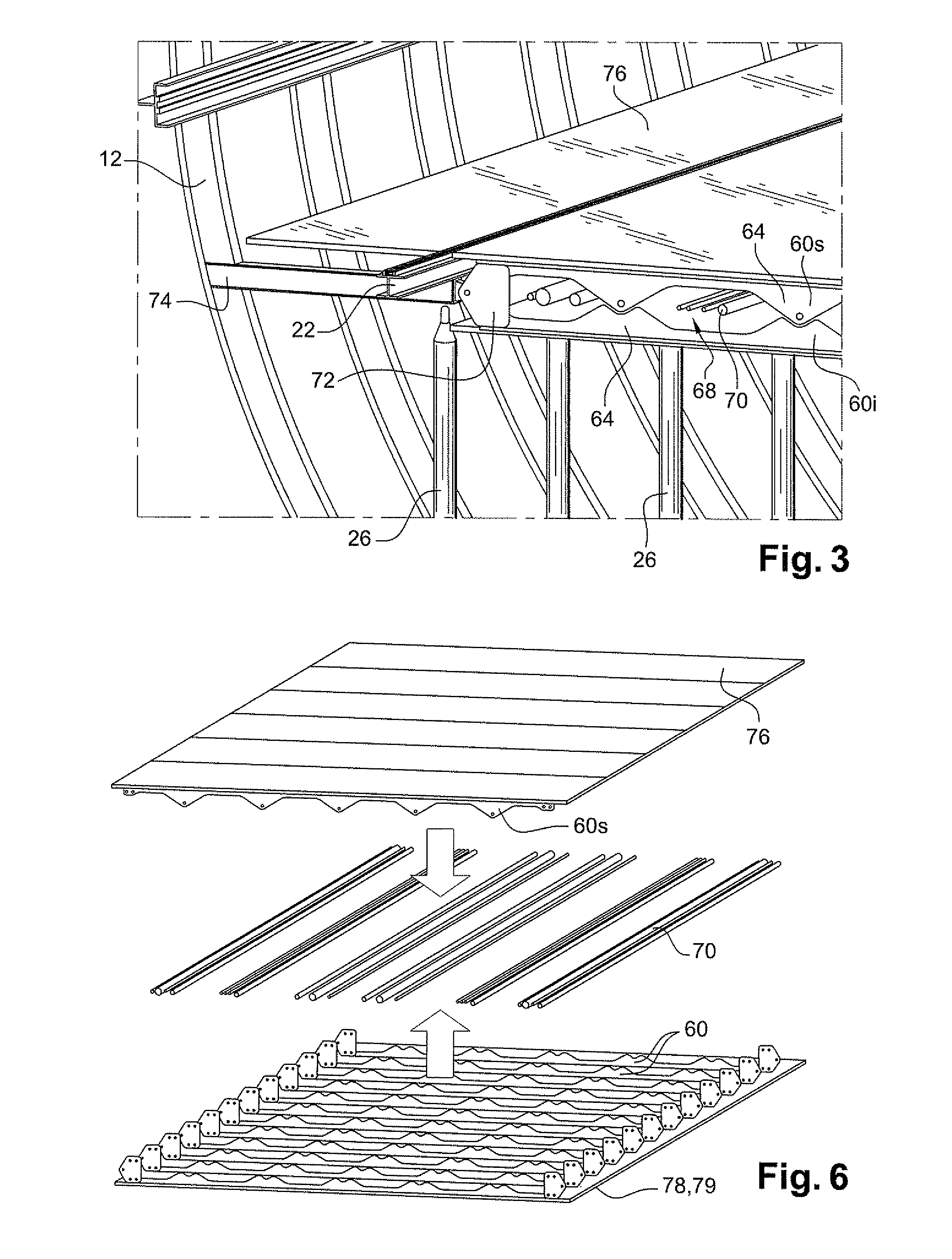 Aircraft floor of optimized compactness