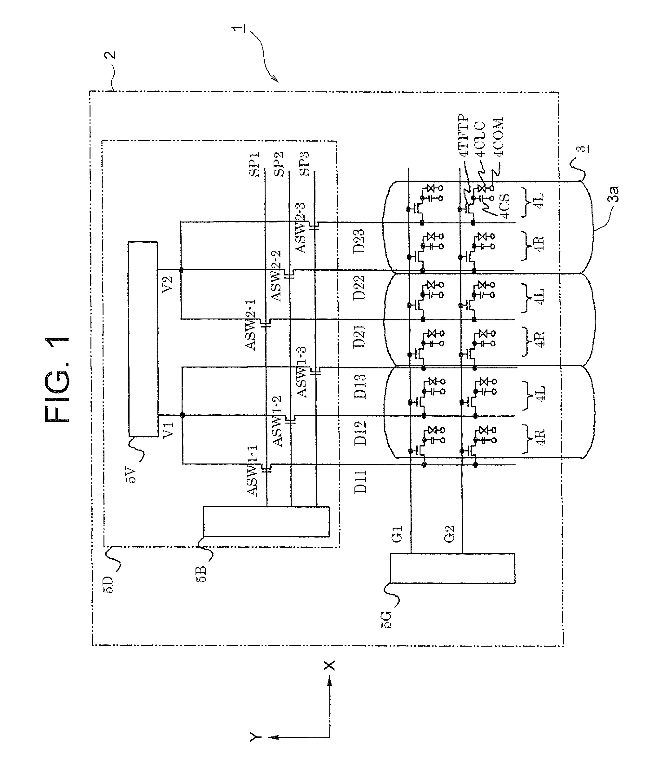 Display device, terminal device, display panel,  and display device driving method