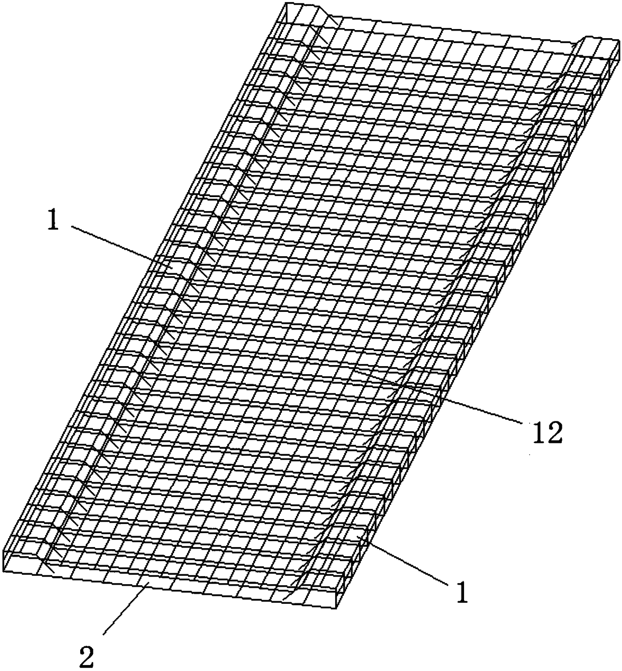 Reverse rib laminated floor slab and construction method thereof