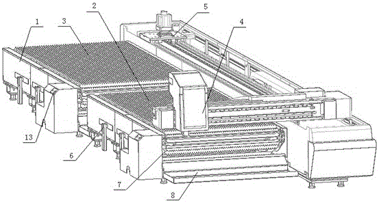 Rotary dual-workbench cantilever type laser cutting machine