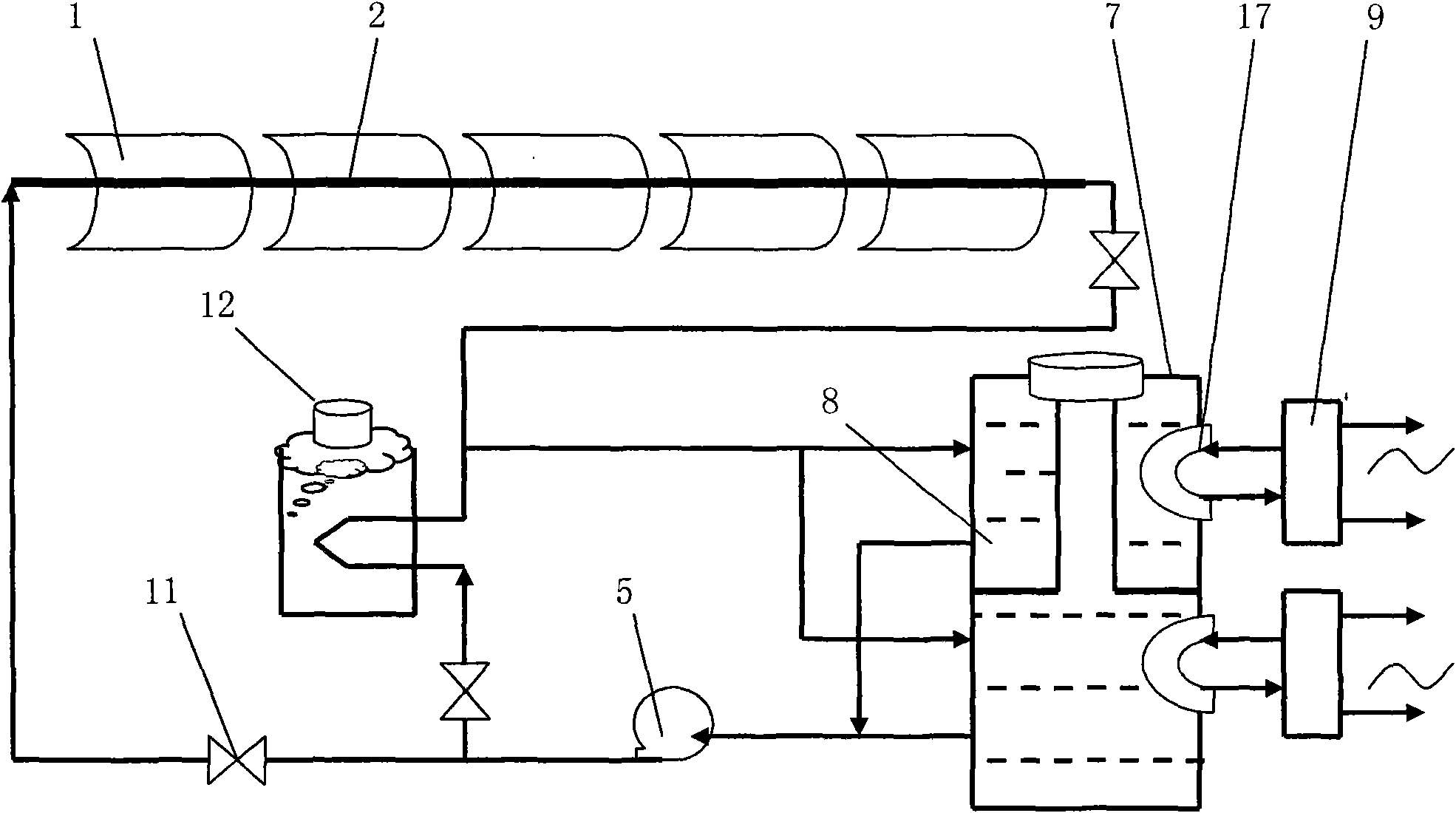 Slotted solar intermediate/low-temperature ORC (organic rankine cycle) thermal power generator