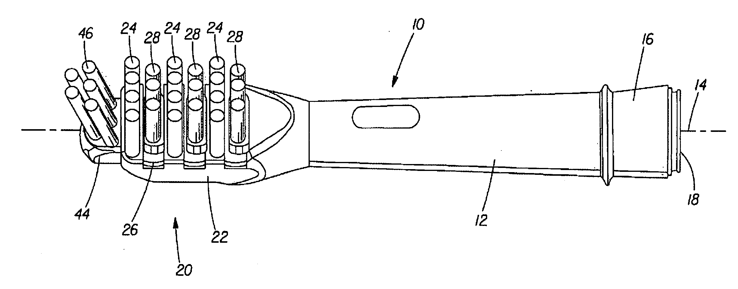 Brush section for an electric toothbrush