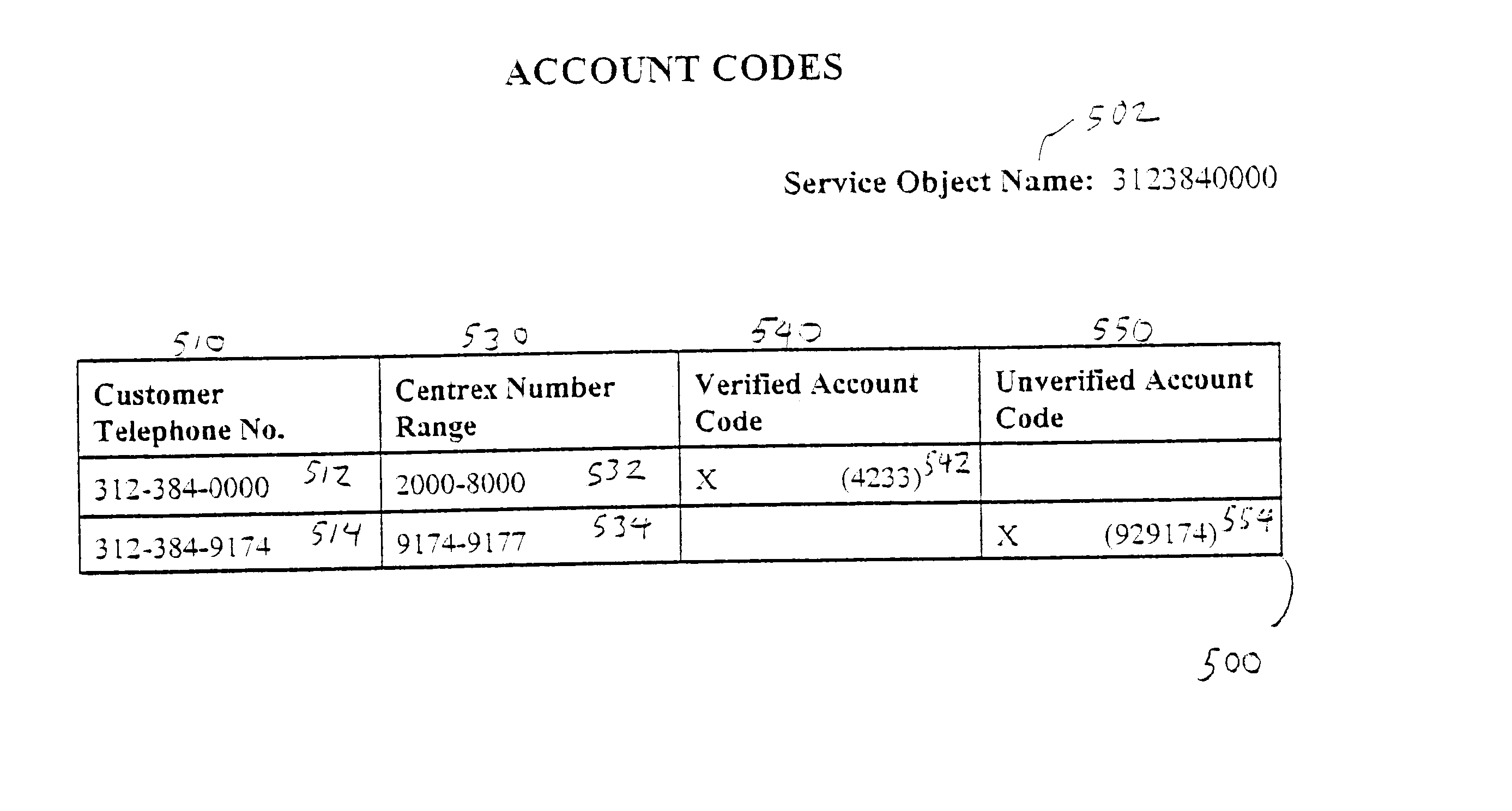 System and method for generating call records based on account codes