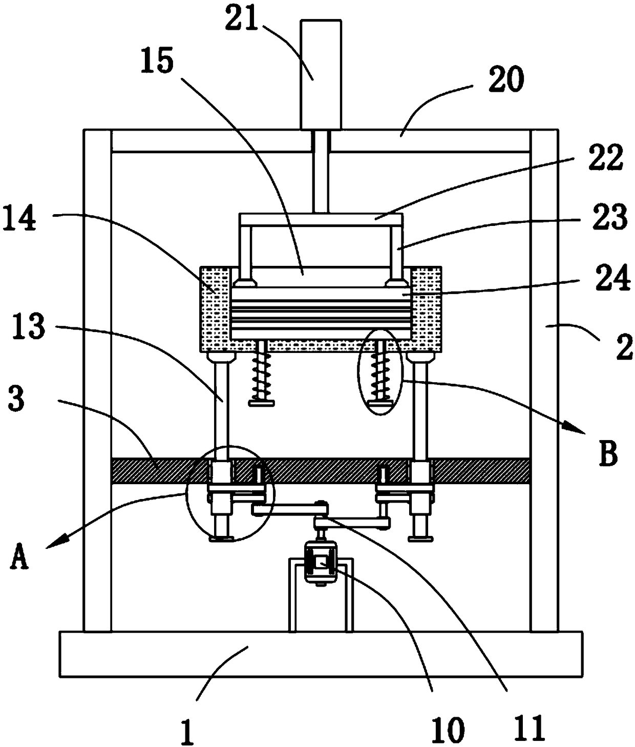 High-frequency mixed-pressing board lamination equipment with conveniently-regulated layer number