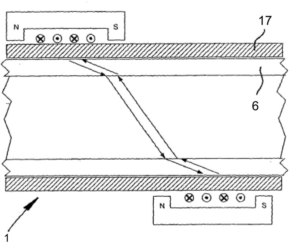 Acoustic flowmeter and method for determining the flow in an object