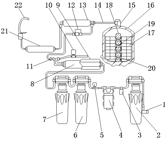 Device for detecting water level in water purifier or water boiler