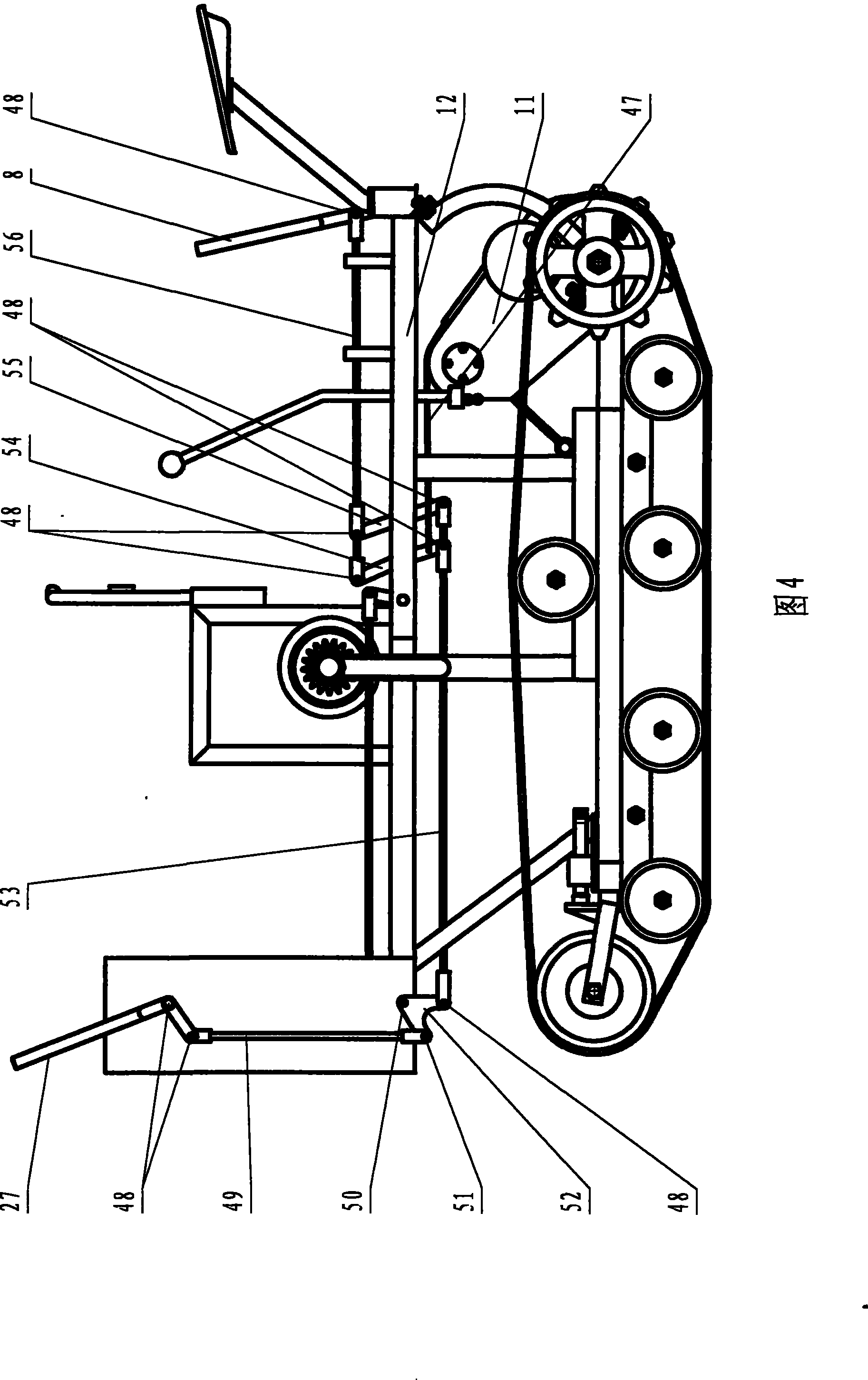 Track walking type minitype rice combine harvester