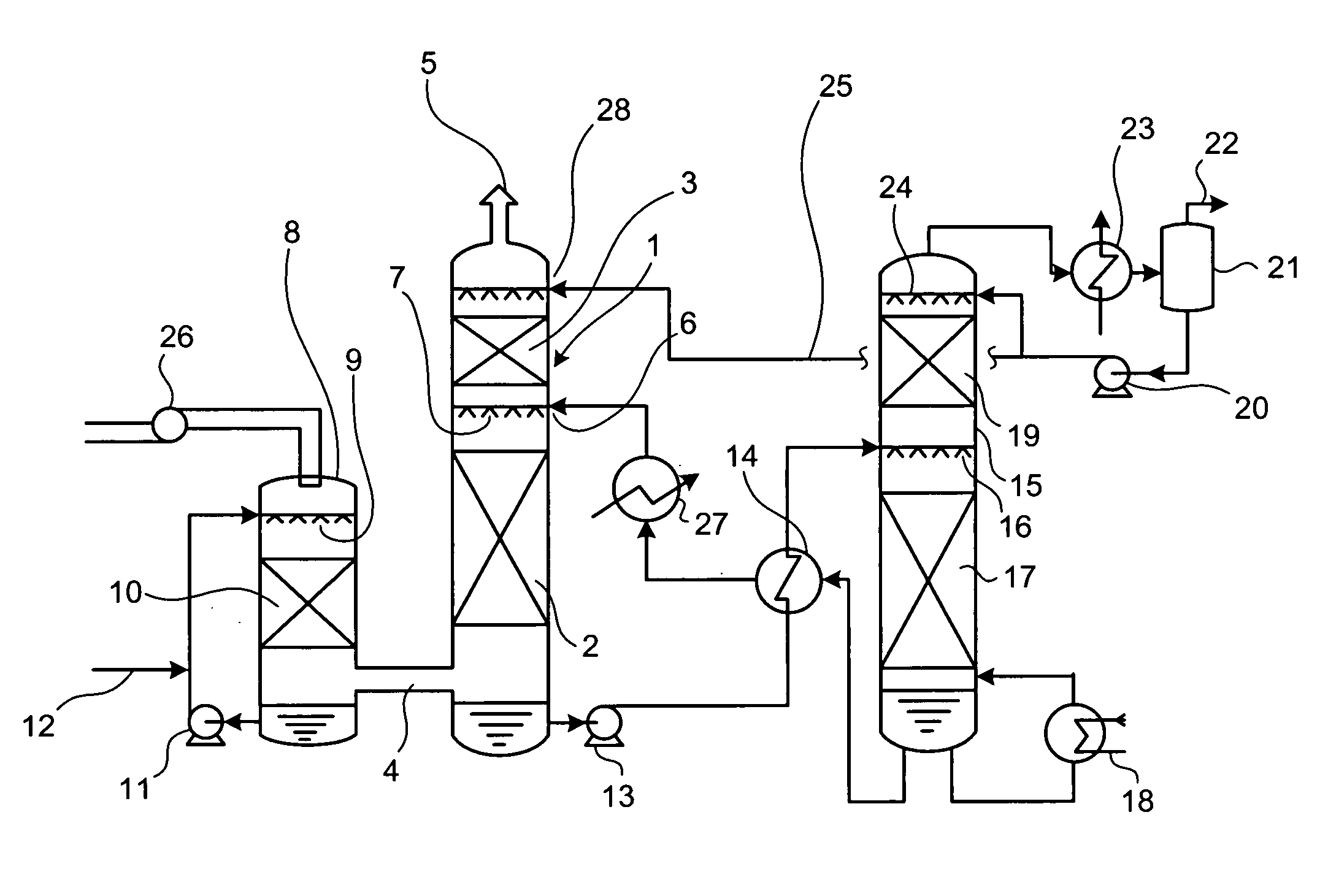 Absorbing Solution, Method and Device for Absorbing CO2 or H2S or Both