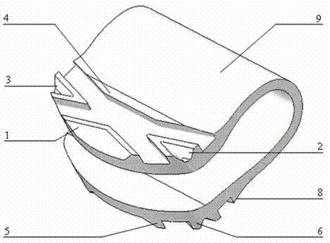 Omega-shaped artificial cervical disc implantation prosthesis with inverted-V-shaped two-way stopping inverted teeth