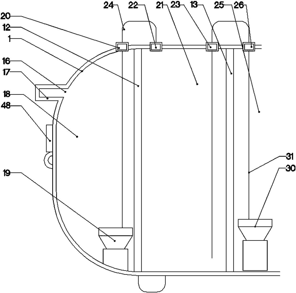 Small sewage filtering tank convenient to move