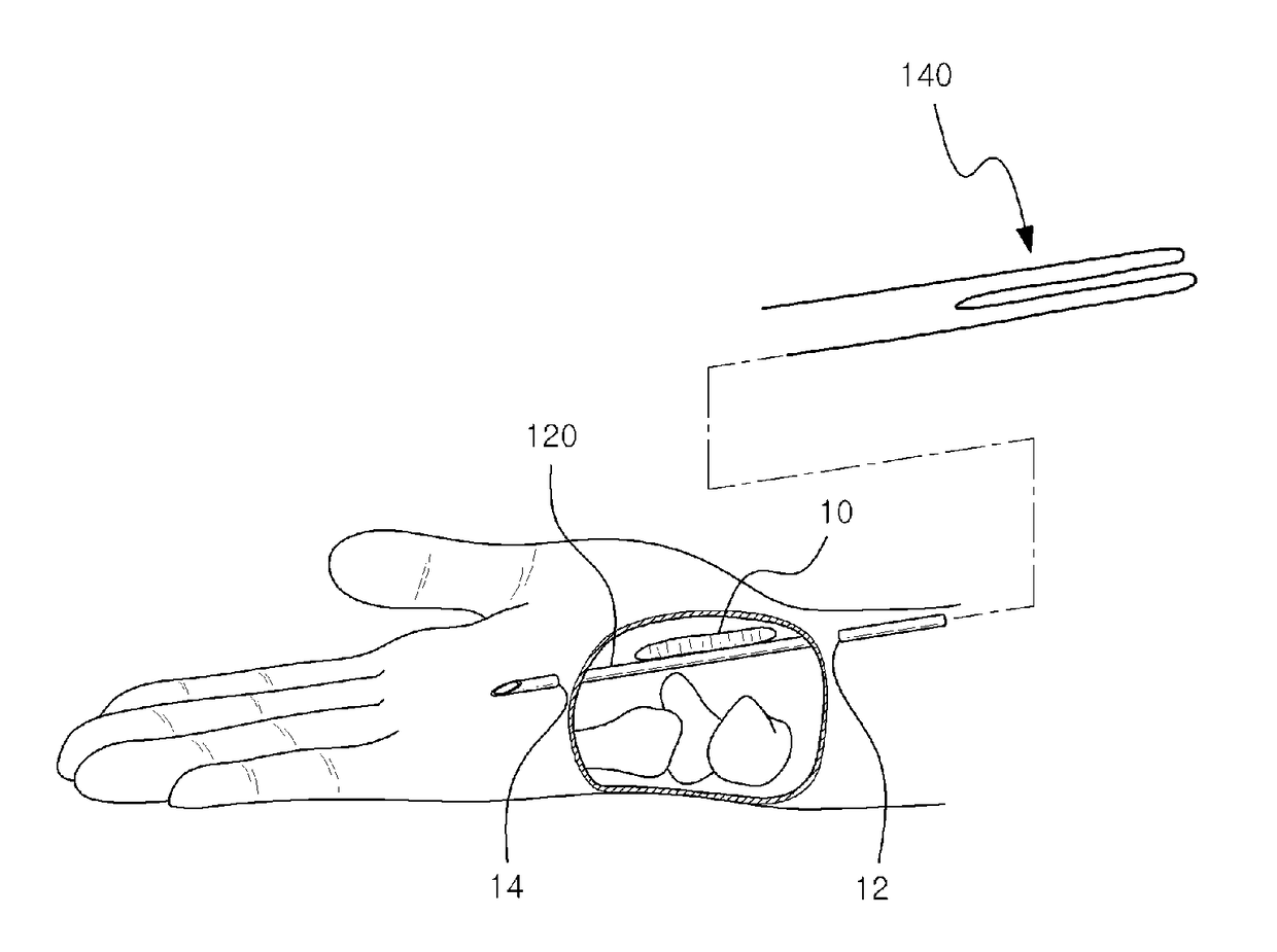 Surgical instrument, and medical kit for treating carpal tunnel syndrome