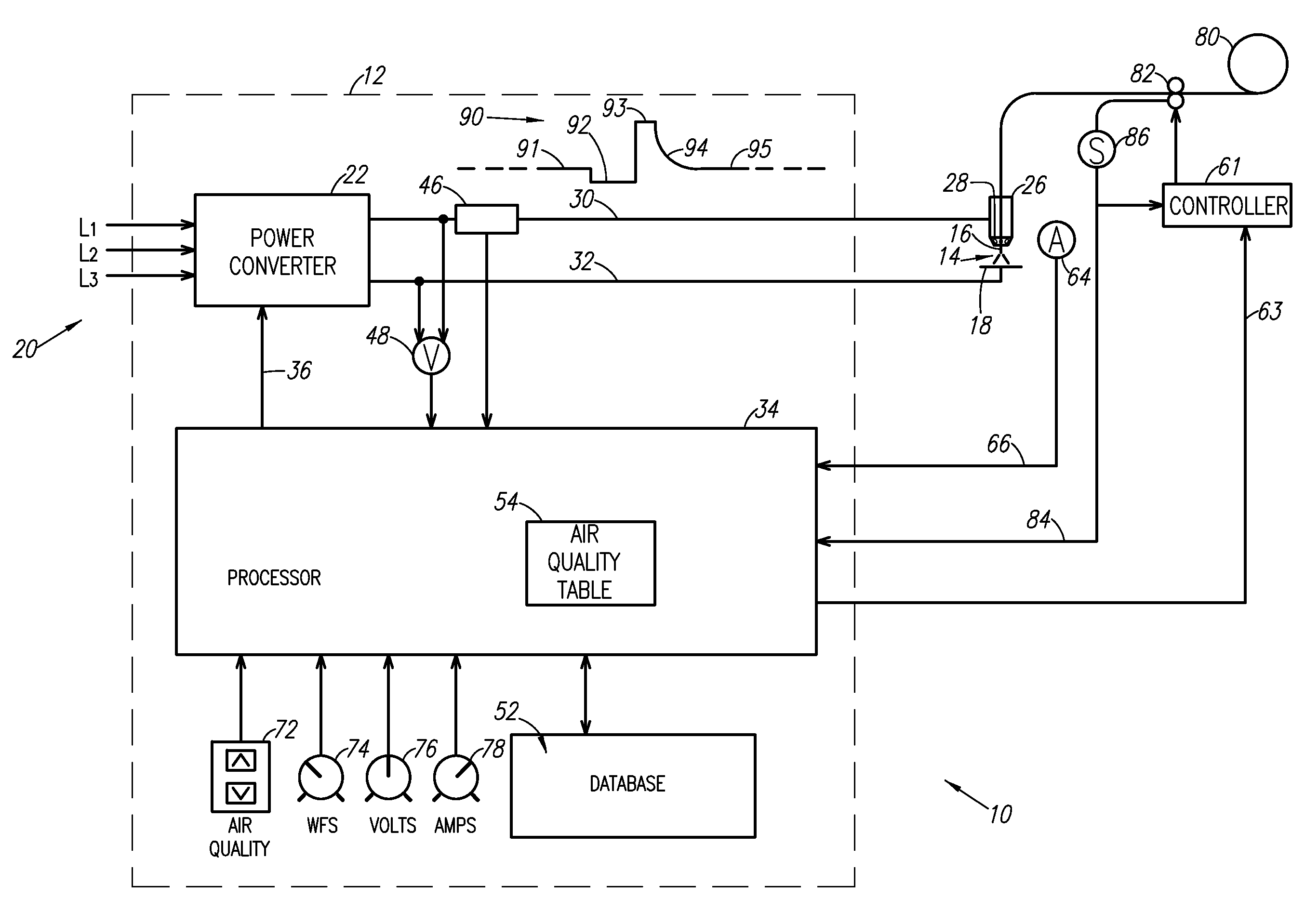 System for monitoring and controlling air quality during welding