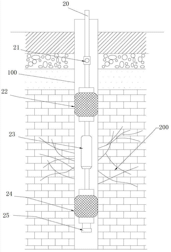 Hydraulic fracturing surging method for bedrock well and system device thereof