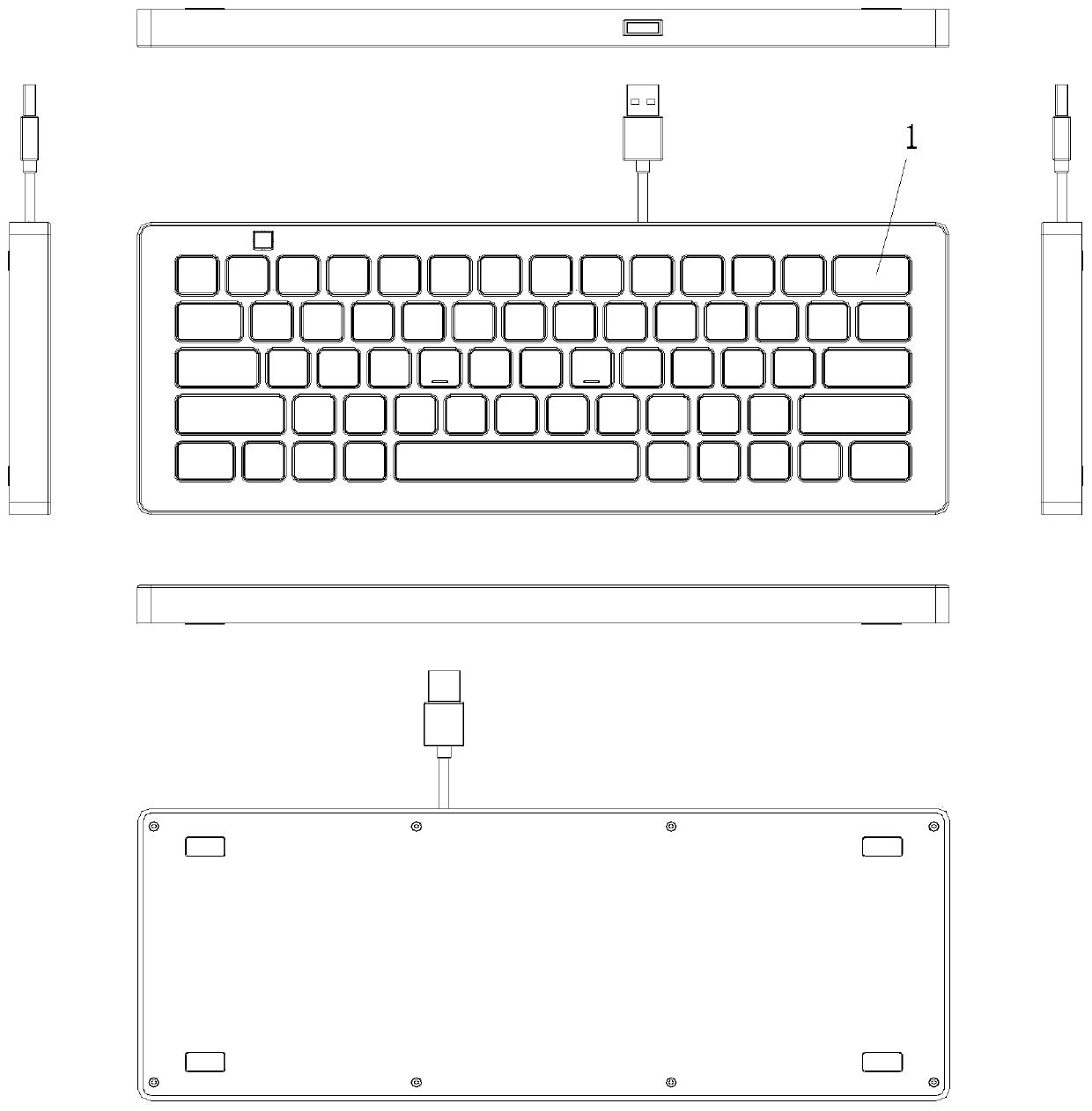 Keyboard with hidden keycap