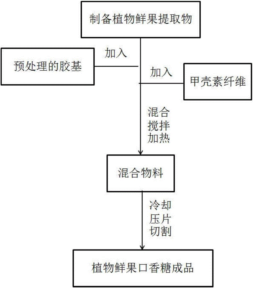 Plant fresh fruit chewing gums and preparation method thereof