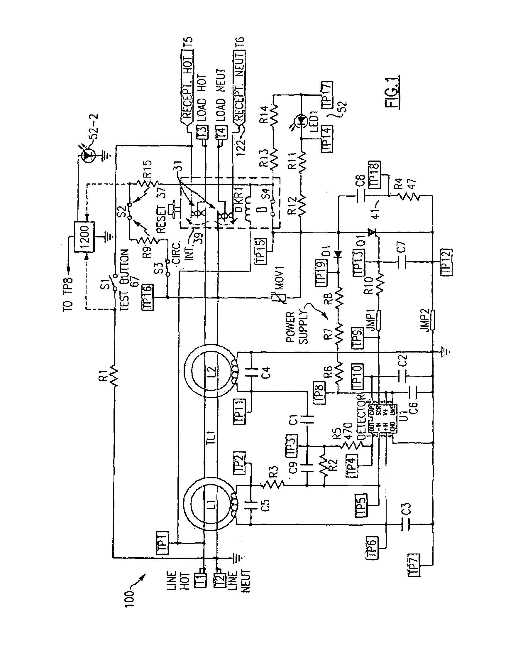 Electrical device with circuit status indicator