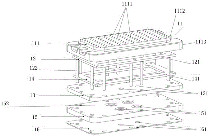 Hot press molding device for adhesive films