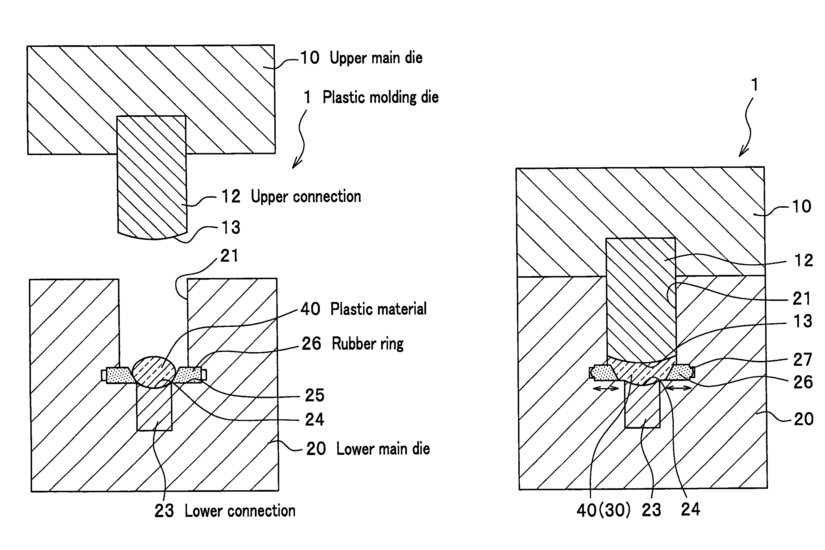 Plastic molding die