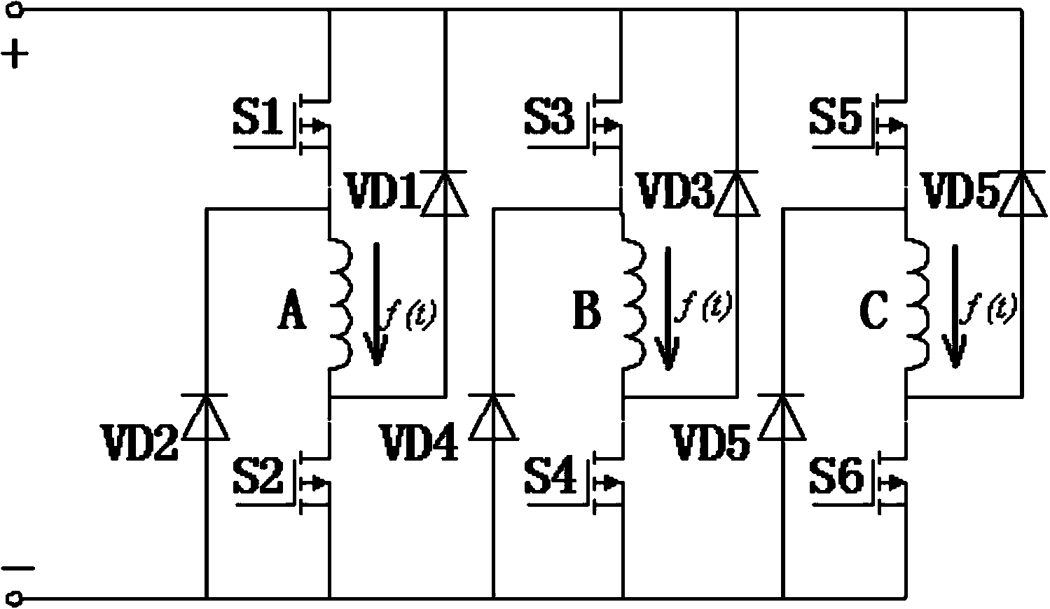 Method for diagnosing standard deviation of detail coefficients of faults of power converter of switched reluctance motor