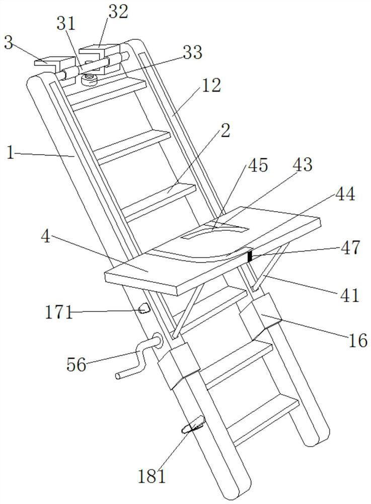 Field hospital wounded transfer ladder