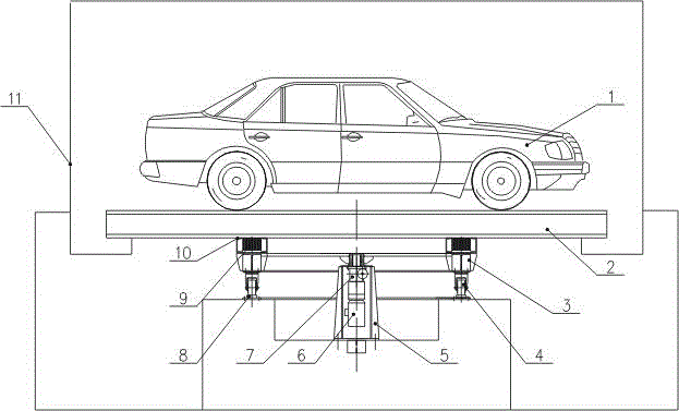 Stereo garage turn-around rotary disc based on driving of swinging cylinder