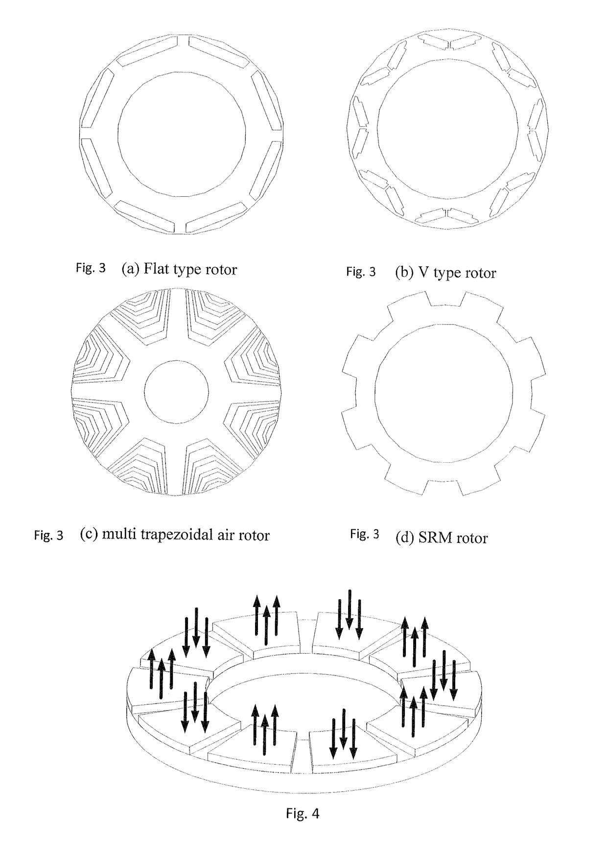 Motor with separated permanent magnet torque and reluctance torque and its optimal efficiency control