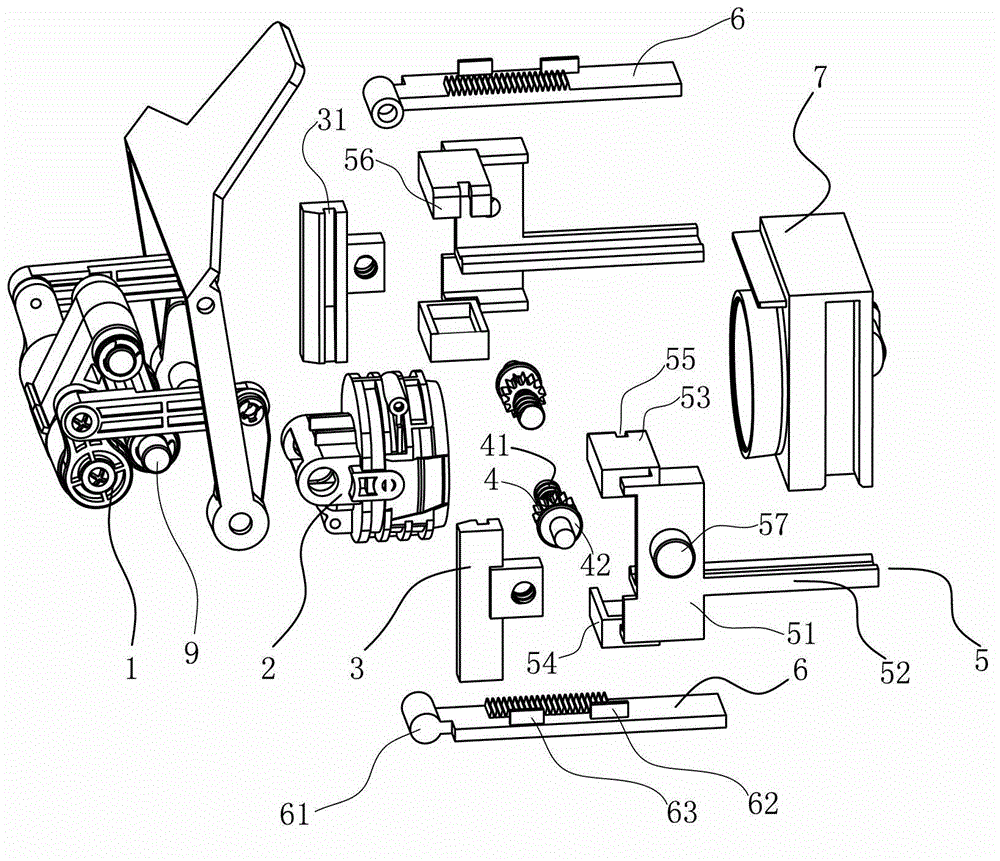 Coffee capsule clamping and discharging device for capsule coffee machine