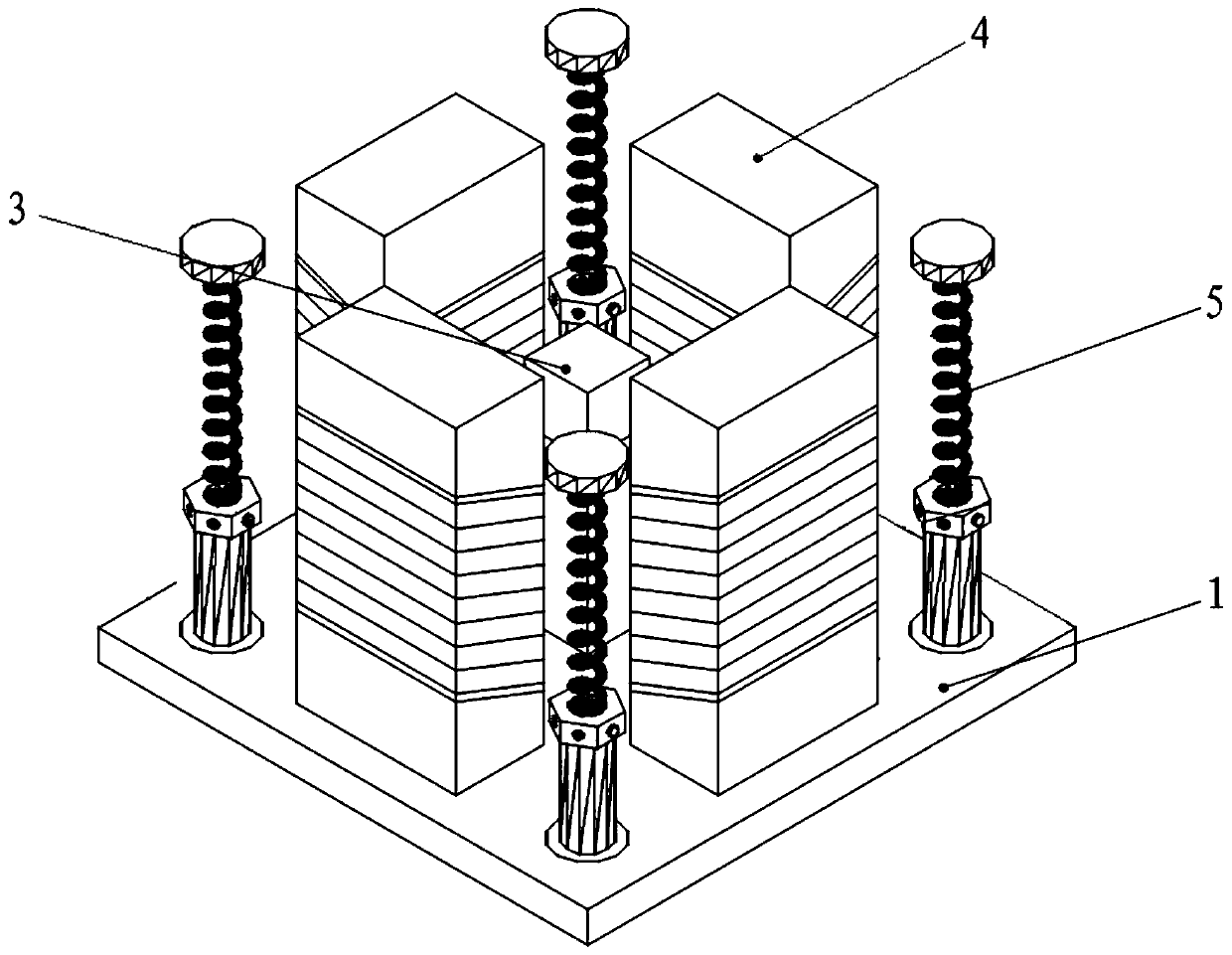 Vibration isolation device with adjustable vertical rigidity