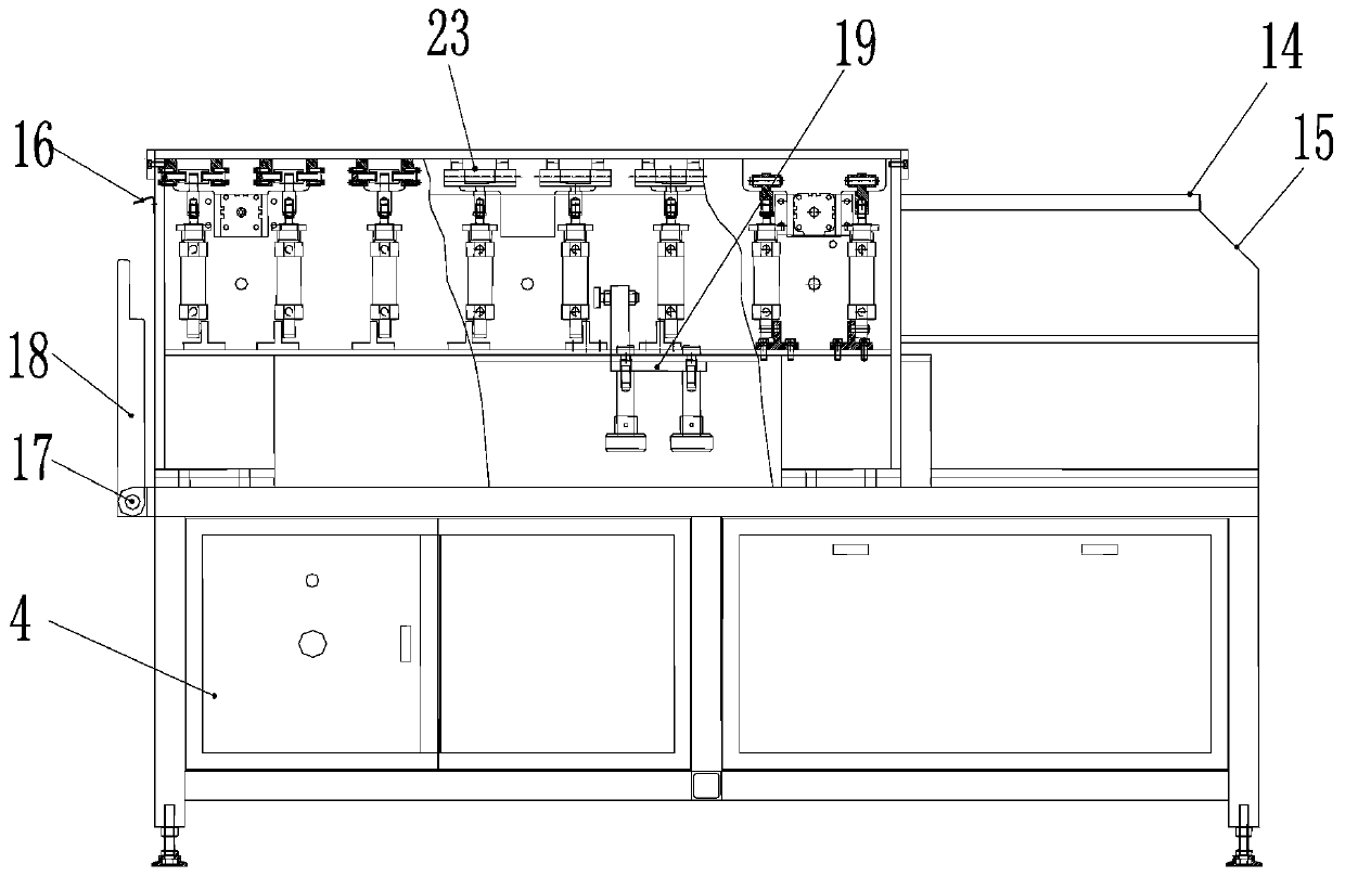 Capacitor box shell welding clamping device and robot workstation