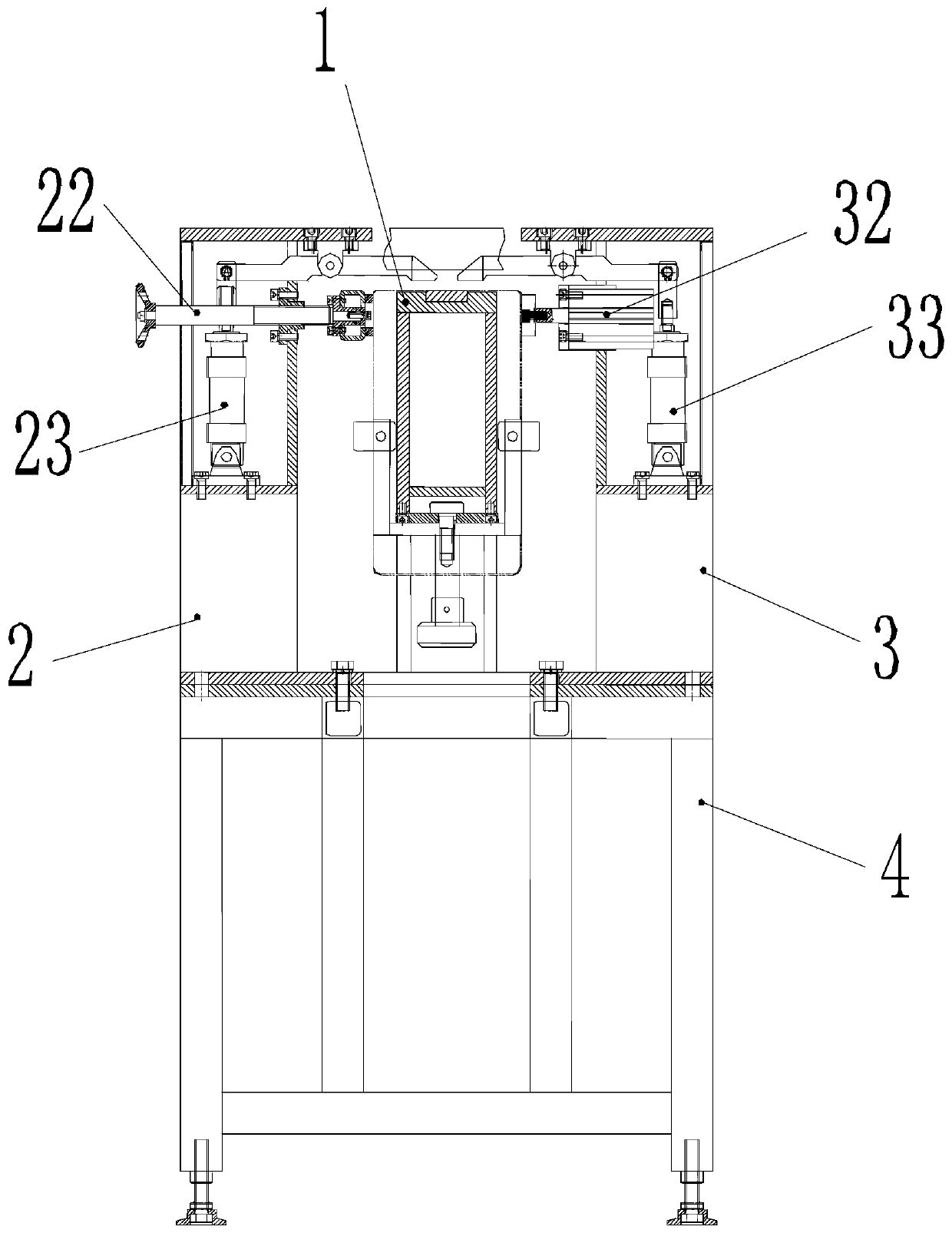 Capacitor box shell welding clamping device and robot workstation