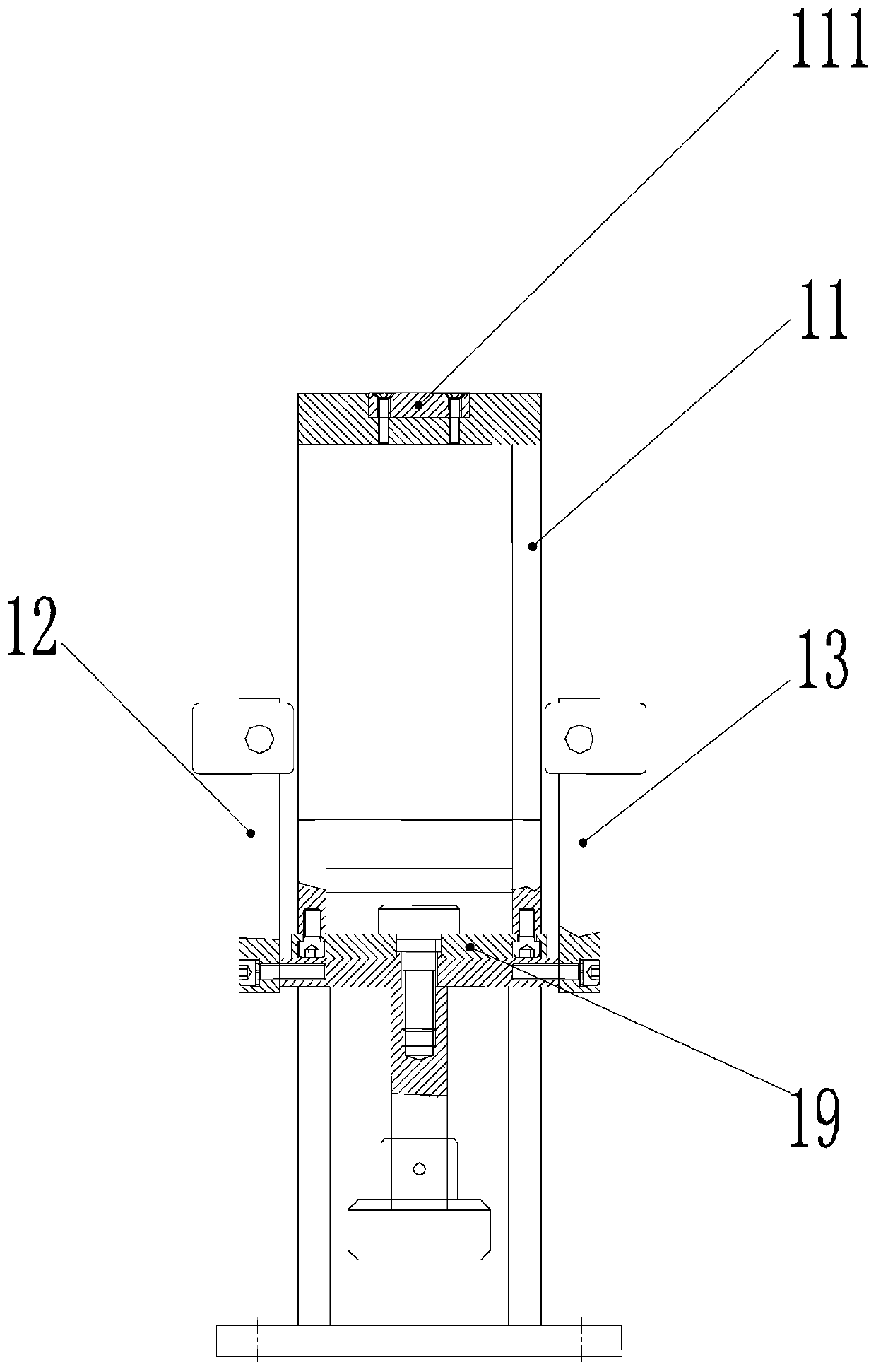 Capacitor box shell welding clamping device and robot workstation