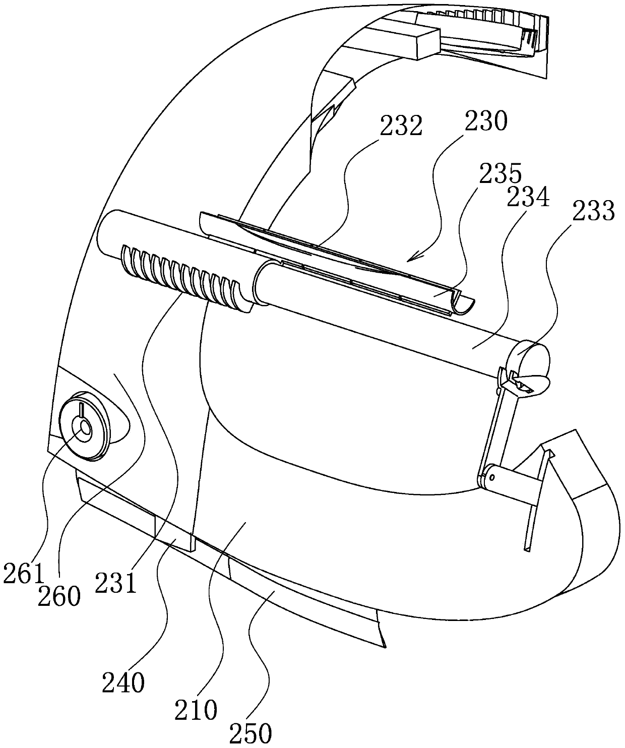 Rocker arm type apron with purification function