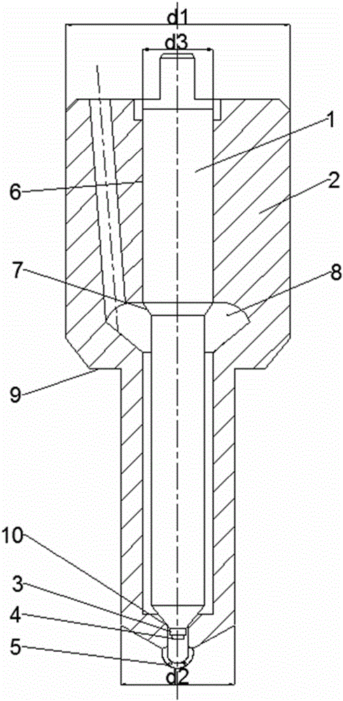 Hole type oil nozzle for controlling low-oil-amount spraying stability of commercial vehicle diesel engine