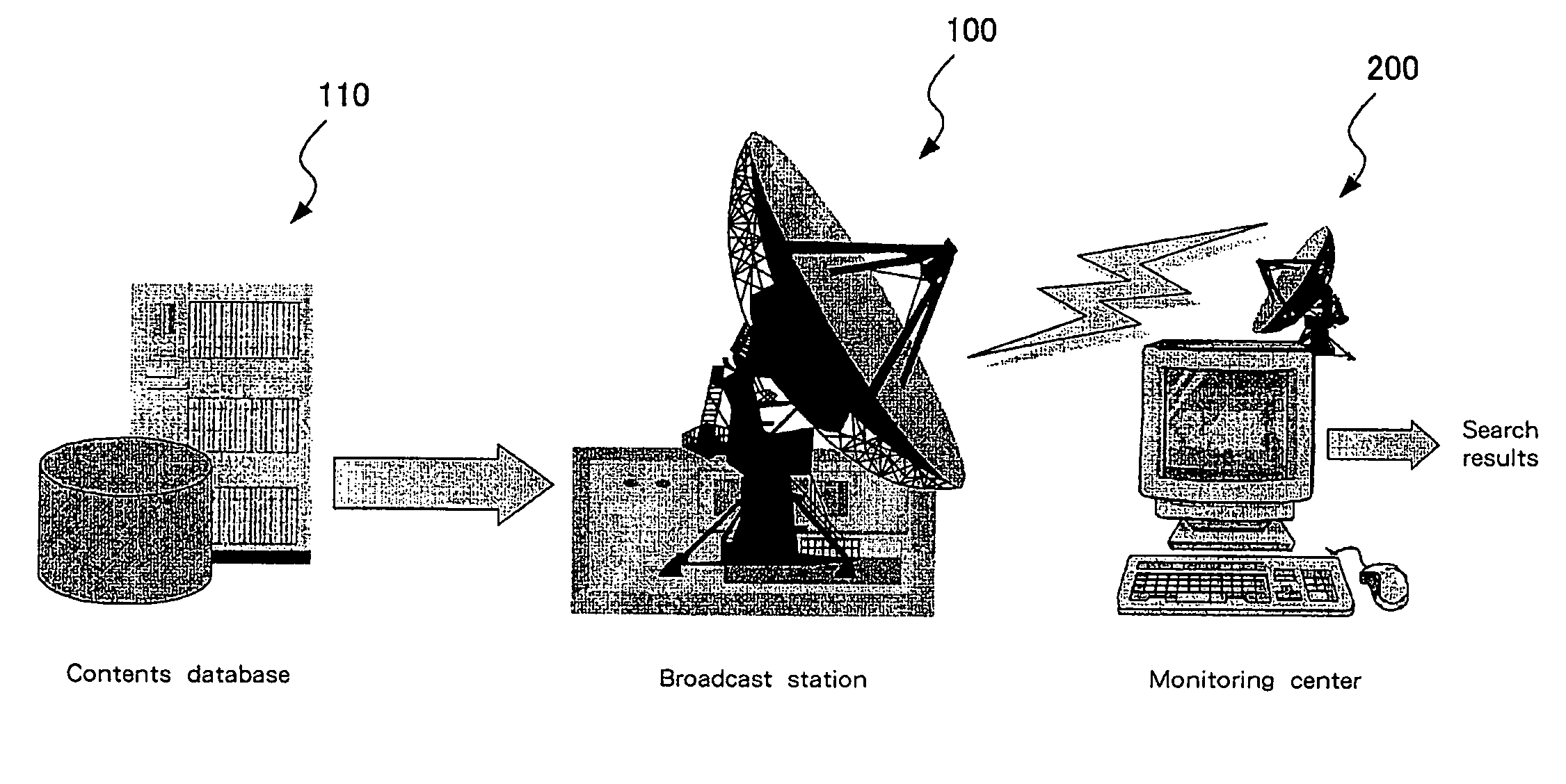 Contents border detection apparatus, monitoring method, and contents location detection method and program and storage medium therefor