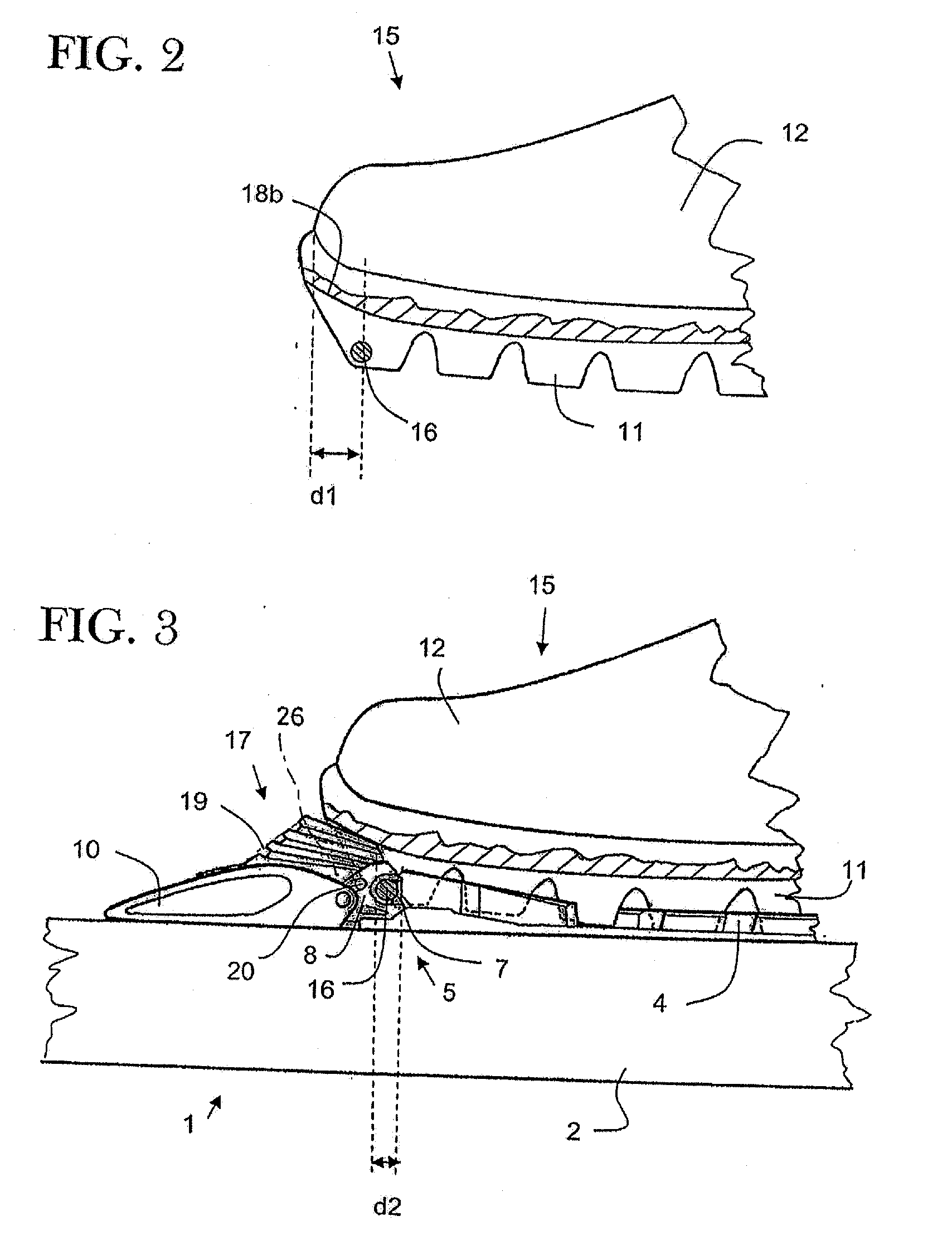 Ski binding and ski therefor