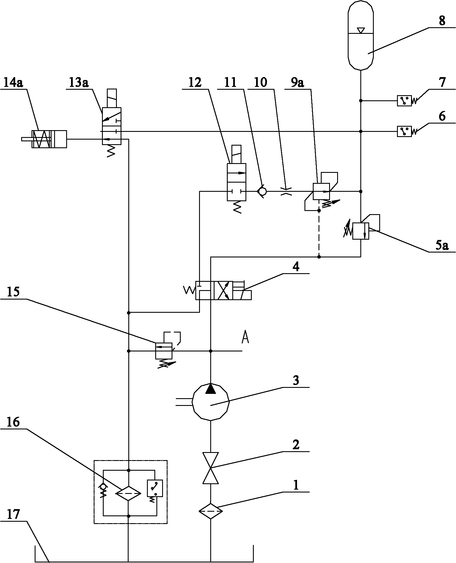 Wheeled crane and chassis hydraulic control system thereof