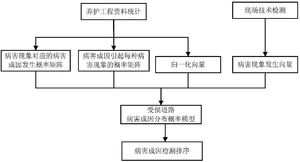 Determining method for road disease cause detection sequence