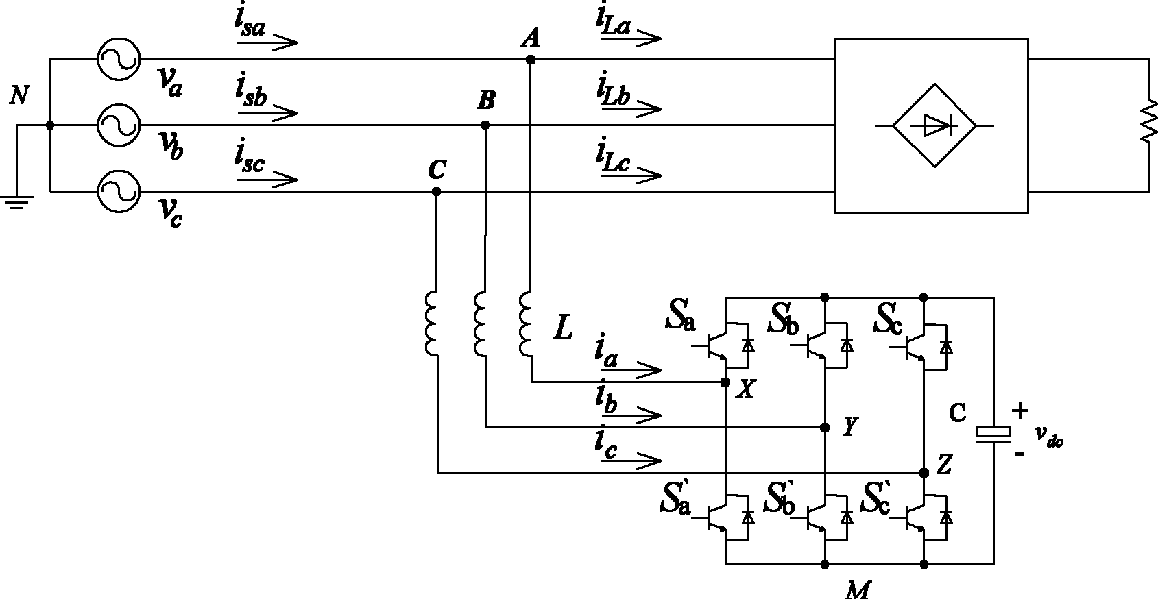 Method for controlling sliding mode of simplified model based three-phase parallel connection type active power filter (APF)