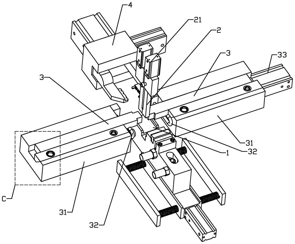 Welding device and welding method for fixed contact assembly of molded case circuit breaker