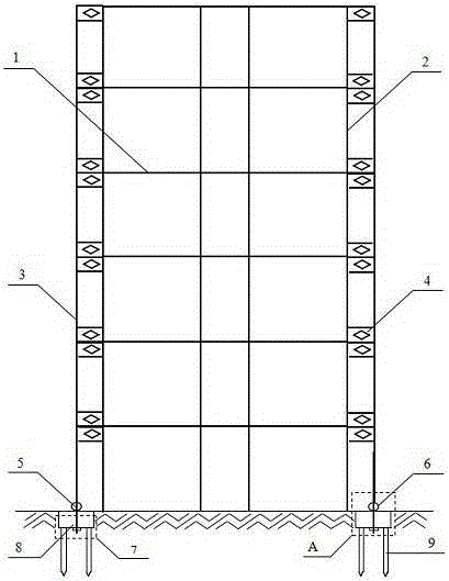 Aseismic strengthening structure and aseismic strengthening method for reinforced concrete frame