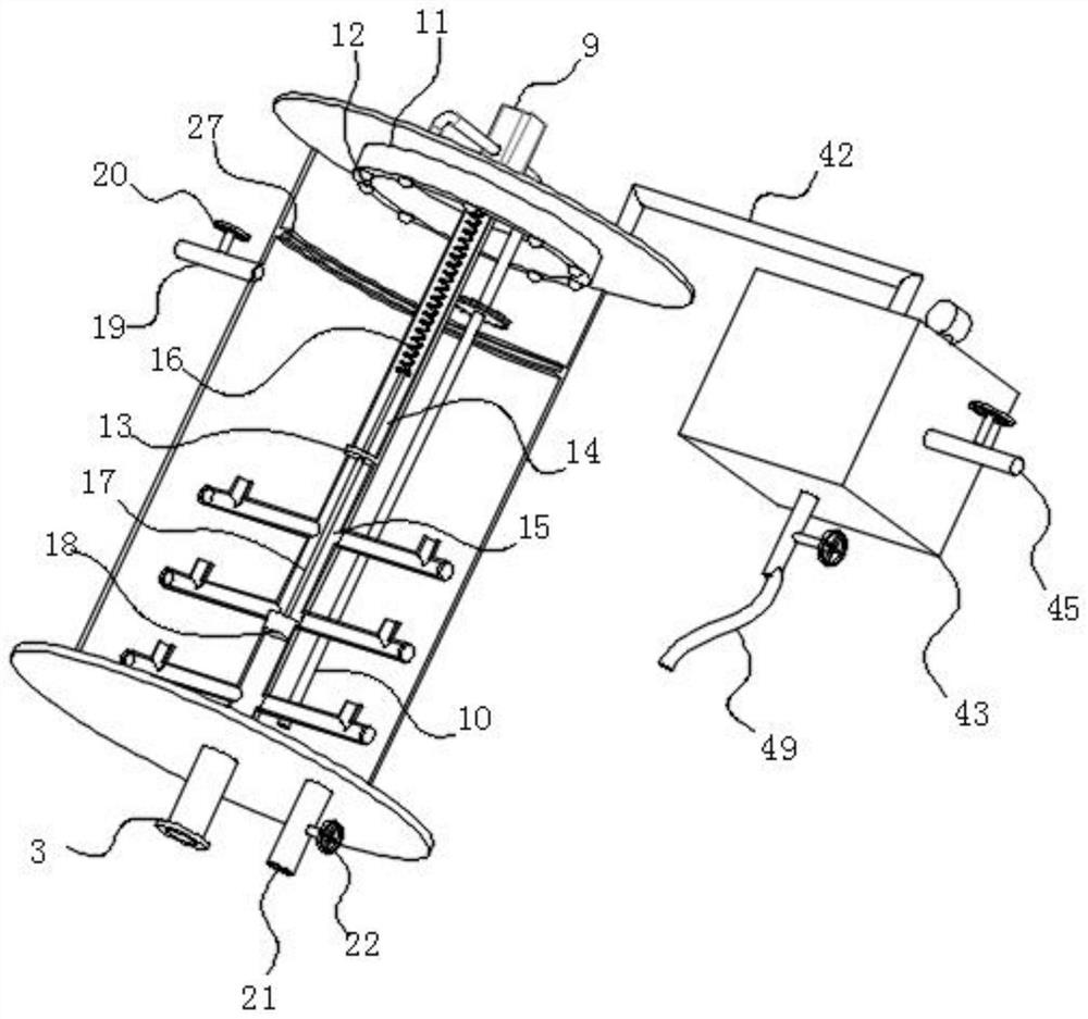 Purifying and discharging device for flue gas desulfurization and denitrification