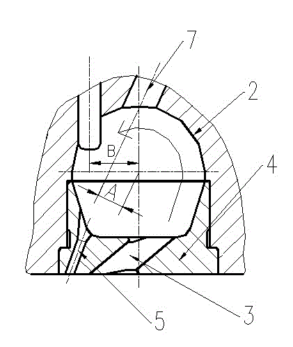 Combustion system of vortex-type diesel engine